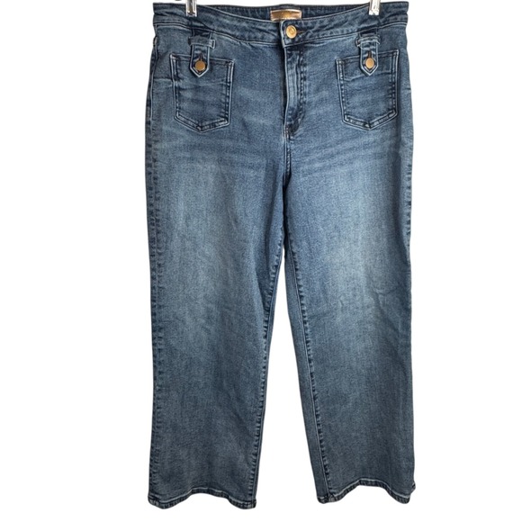 Kut from the Kloth Denim - Kut from the Kloth Charlotte High Rise Wide Leg Jeans Womens 14 Medium Wash Boho